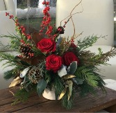 Designer's Choice Holiday Hat Box Flower Arrangement