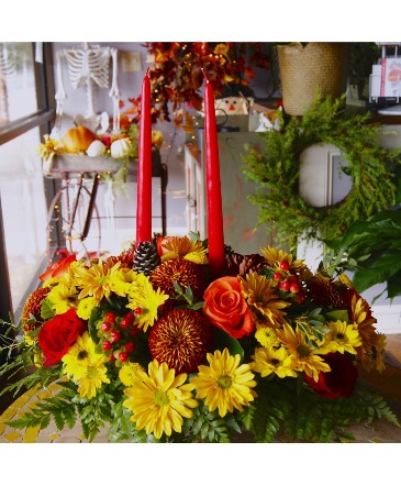 Designer's Choice Two Candle Centerpiece Centerpiece  in Marietta, GA | OWENS FLOWER SHOP