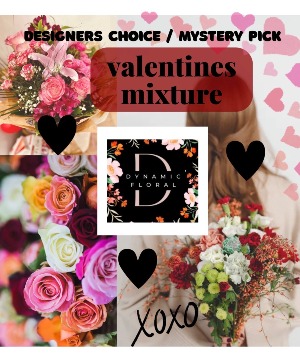 Designers Choice Valentines Day Vase Arrangement 