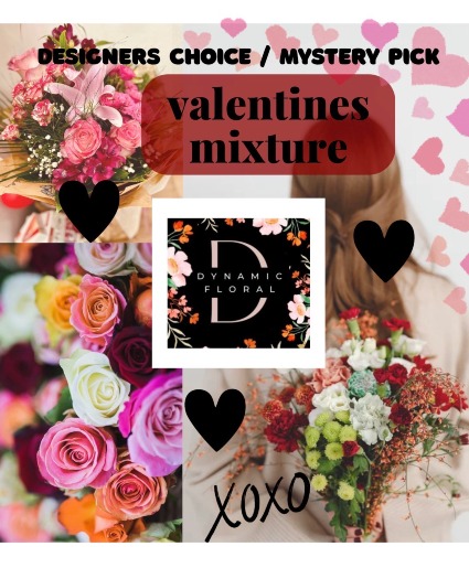 Designers Choice Valentines Day Vase Arrangement 