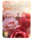 Designer's Choice with Roses in Glass Vase Flower Arrangement