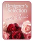 Designer's Choice with Roses in Glass Vase Flower Arrangement