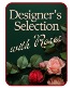 Designer's Choice with Roses in Glass Vase Flower Arrangement