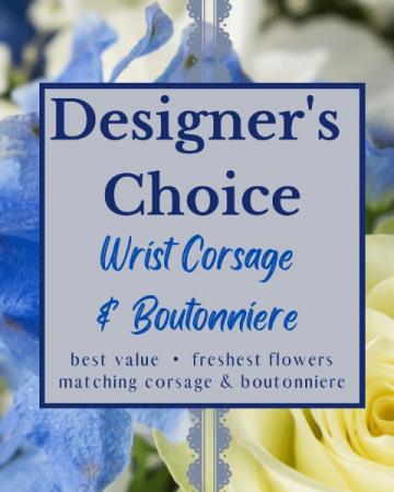 Designer's Choice - Wrist Corsage & Boutonniere Arrangement