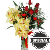 Devine Orchids rose  arrangement