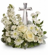 Divine Peace Bouquet * Crystal Cross T229-2A  * Keepsake included