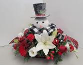 DeVine Snowman Fresh Pine Arrangement