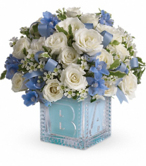 Baby's First Block - Blue in Bradenton, FL | Detalles En Flores Baby's First Block - Blue in Bradenton, FL | Detalles En Flores