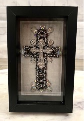 Diamond Jewel Black Beaded Hanging Cross