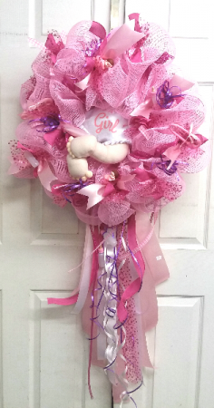 Diaper Baby - It's A Girl Door Wreath