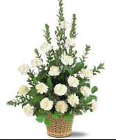 Dignified Carnations Funeral Arrangement