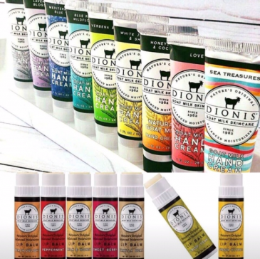 Dionis lotions and lip balms gifts