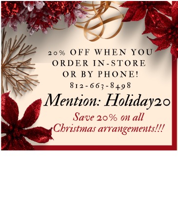 Discount Code HOLIDAY20 in Greensburg, IN | Aspen Tower Florist