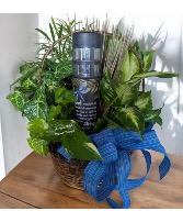 Dish Garden Basket with Solar Light Plant