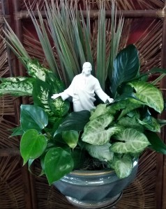 Dish Garden with Porcelain Jesus