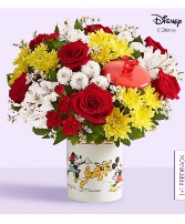 Disney Mickey and mouse cookie Jar and flowers 