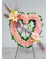 Display Affection Heart standing spray and wreaths
