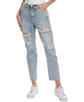 Distressed Cropped Denim Jeans 