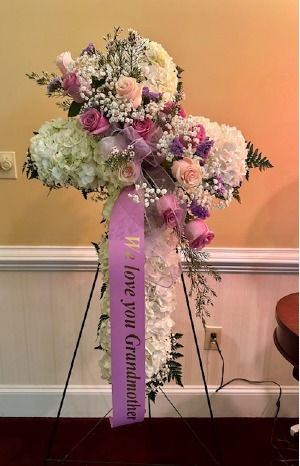 Divine light cross Standing Spray