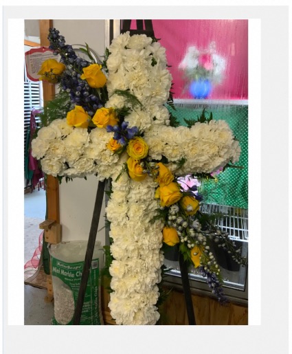 Divine Remembrance Cross Fresh Flower Funeral Cross