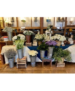 DIY Flower Arrangements Cut Flowers in buckets and baskets