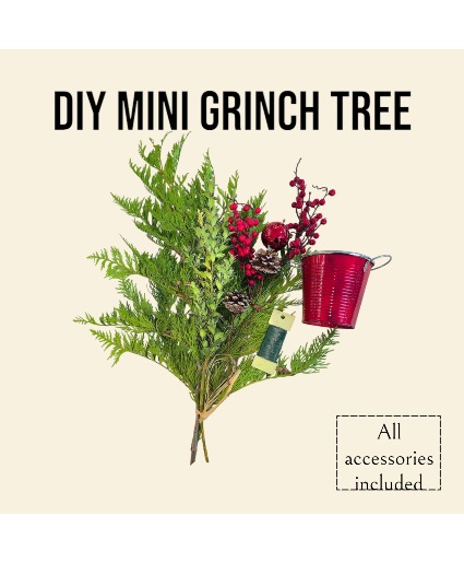 DIY Mini Grinch Tree DIY