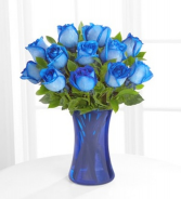 Docena de rosas azules 