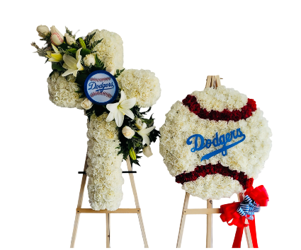 Dodger Funeral Duo Arrangement Mini Package