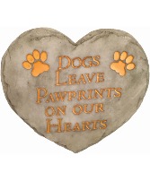 Dog Paw Prints Memorial Stepping Stone Stone