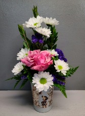 Dog theme 11 oz Thermal travel cup Flower Arrangement 