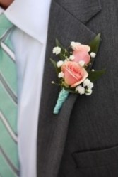 Double Bloom Spray Rose Boutonniere 
