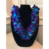 DOUBLE BLUE ORCHID LEI GRADUATION LEI