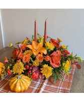 DOUBLE CANDLE CENTERPIECE 