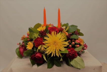 Double Candle Centerpiece Thanksgiving