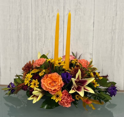 Double Candle Thanksgiving Centerpiece