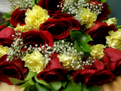 double Delight Roses 12 Rose and 12 Carnation Bouquet