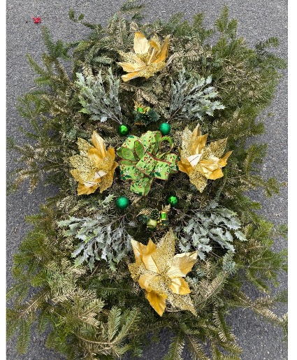 DOUBLE DLX. BLANKET - GREEN & GOLD CASH DISCOUNT $72.00