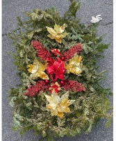 DOUBLE DLX. BLANKET - RED & GOLD CASH DISCOUNT $72.00