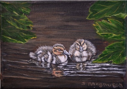 Double Duckling Acrylic on Canvas 