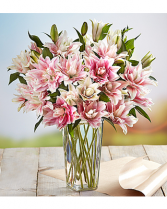 PINK LILY VASED ARRANGEMENT