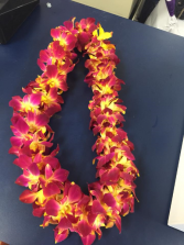 Double Orchid Lei- Red & Yellow Graduation