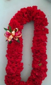 Double Red Carnation Lei 