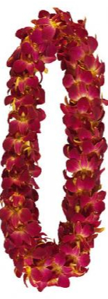 Double Red Orchid Lei Lei