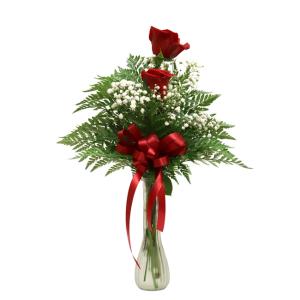 Double Red Rose Vase 