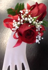 Double Red Rose Wrist Corsage 