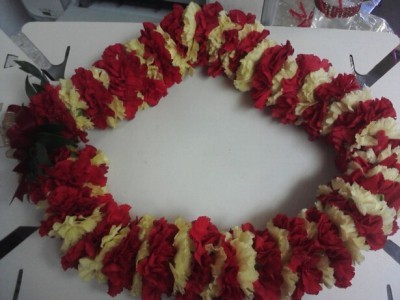 Double Red & Yellow Carnation Lei 