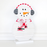 Double sided Snowman sign with letter ledge 