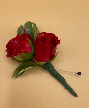 Double Spray Rose Boutonniere Boutonniere