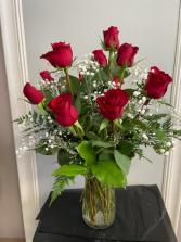 doz roses in a vase Vase Arrangement 