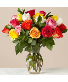 Dozen Assorted Rose Arrangement Vase Arrangement 